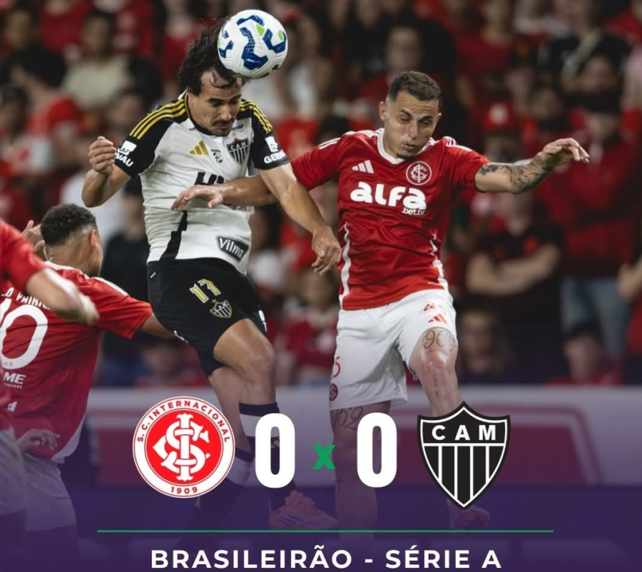 Tudo igualmente no Beira Rio, Inter e Atlético ficaram no 0×0 no último domingo (02) pelo Brasileirão 